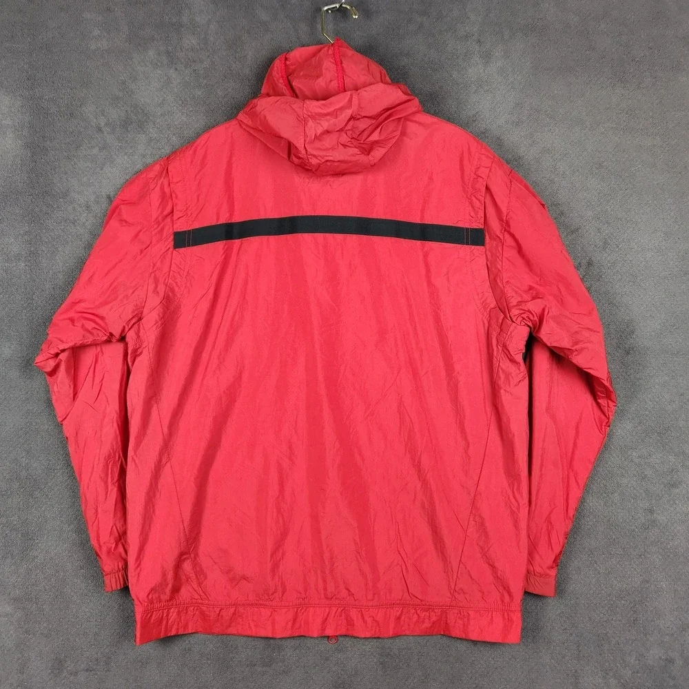 Nike Air Jordan Wings Flight Windbreaker Jacket Mens Medium Red Full Zip Hooded